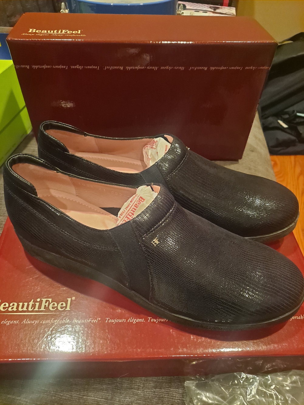 BeautiFeel Men's Slip-On Comfort Shoes in Black